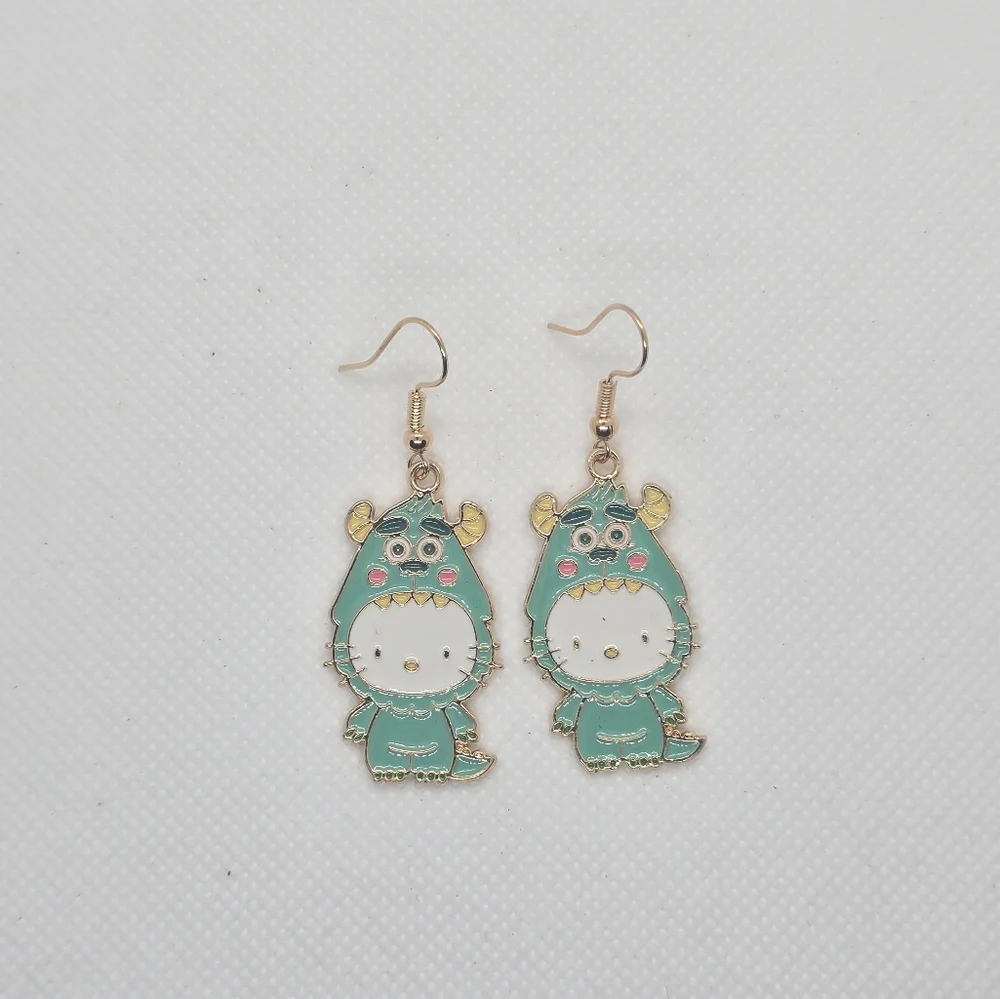 Hello Kitty Monsters Inc‎ Mike & Sully Earrings! Handmade & Hypoallergenic